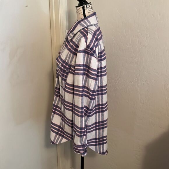 Joie Plaid Snap Button Shacket Contemporary Casual Comfy Feminine Boho - Picture 2 of 9